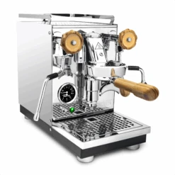 Profitec Pro 400 Espresso Machine With Olive Wood -Coffee Drink Store Chrome Olive Orange