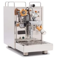 ECM Classika PID Espresso Machine With Flow Control - Olive Wood -Coffee Drink Store ClassikaPIDOliveWoodFlowControl Angled