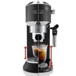 DeLonghi EC685BK Dedica Deluxe Espresso Machine - Black -Coffee Drink Store DedicaDeluxeBlack CupRiser