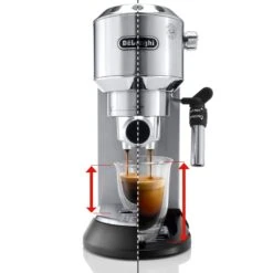 DeLonghi EC685M Dedica Deluxe Espresso Machine -Coffee Drink Store DedicaDeluxeStainless CupRiser