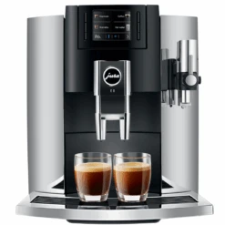 JURA E8 Espresso Machine - Chrome -Coffee Drink Store E8 G2 Chrome Front