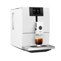 JURA ENA 8 Espresso Machine - Full Nordic White -Coffee Drink Store ENA 8 Full Nordic White NAA angle espresso square