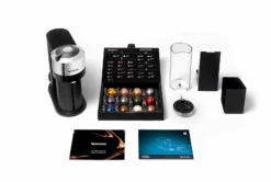 Nespresso Vertuo Next Deluxe Espresso Machine By DeLonghi - Chrome -Coffee Drink Store ENV120C Vertuo Next D Pure Chrome Delonghi In The Pack