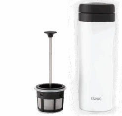 Espro P1 Travel Press For Coffee - White -Coffee Drink Store Espro PDP Travel Press White Coffee Filter