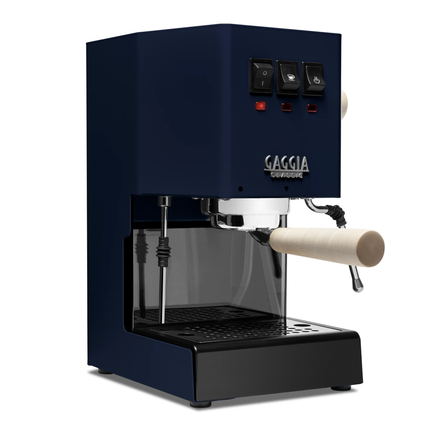 Gaggia Classic Evo Pro Espresso Machine In Classic Blue With Tiger Maple 1 Gaggia Classic Evo Pro Espresso Machine In Classic Blue With Tiger Maple