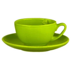 Loveramics Tea Dam Cup And Saucer In Lime