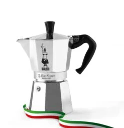 Bialetti Moka Express 3-Cup Moka Pot -Coffee Drink Store MOKAEXPRESSBANDIERA
