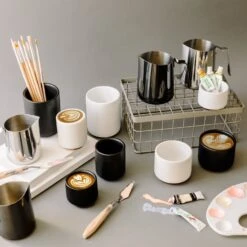 Fellow Eddy Steaming Pitcher 12oz - Polished Steel -Coffee Drink Store MontyEddyxLatteArt FullLineUp PSD 2 82c14dd7 8ae0 4b28 a325 130aaa3027b6