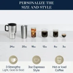 DeLonghi TrueBrew Drip Coffee Maker - Stainless/Black -Coffee Drink Store TrueBrew CAM51025MB PowerImage PersonalizeSizeStyle