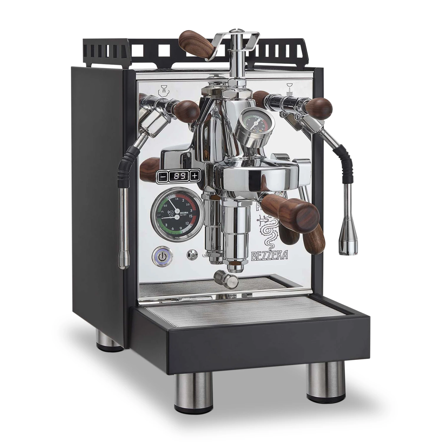 Bezzera Aria PID Espresso Machine With Flow Control - Total Black With Rosewood 1 Bezzera Aria PID Espresso Machine With Flow Control - Total Black With Rosewood
