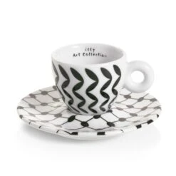Illy Mona Hatoum Set Of 2 Espresso Cups And Saucers -Coffee Drink Store blackcup