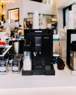 Refurbished DeLonghi Eletta Cappuccino In Black ECAM44660B -Coffee Drink Store delonghi social lifestyle eletta black coffee n clothes event all rights jan 2099