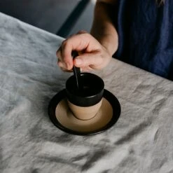 NotNeutral Black Pico Espresso Saucer -Coffee Drink Store pico espresso black spoon stir 1